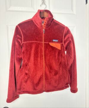Patagonia Synchilla Women's Red Full Zip Jacket w/ Pockets Logo Size S